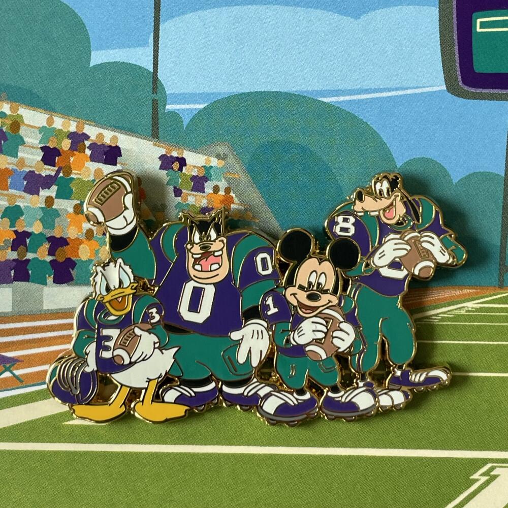 Pin Trading University - Mickey, Goofy, Donald, Pete PTU Football