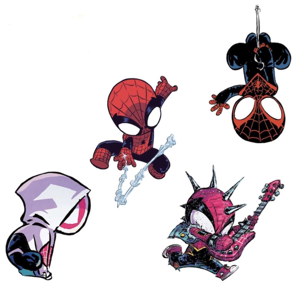 Skottie Young - Spider-Verse Pin Set