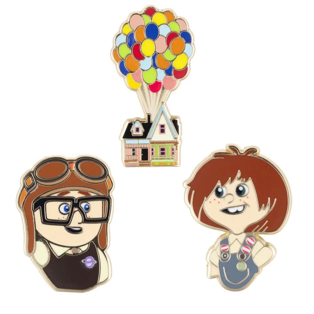 Pixar Up Micro Pin Set - Carl, Ellie and Balloon House