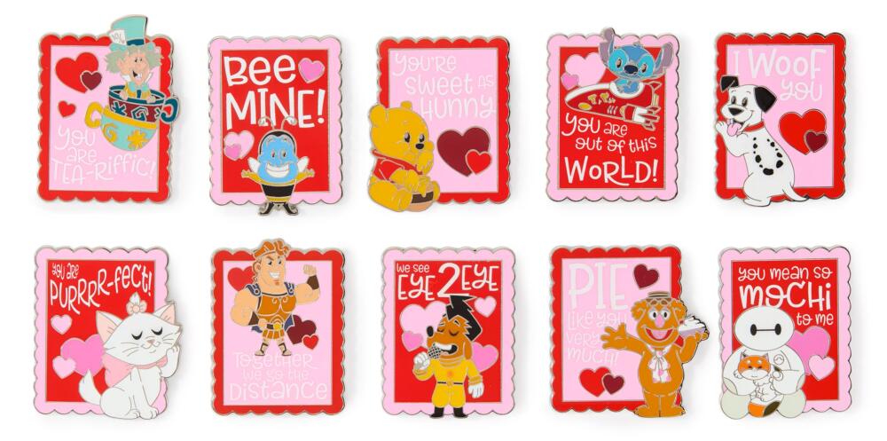 Disney ピンバッジ Valentine's Day 2004 5個セット WDW ディズニー