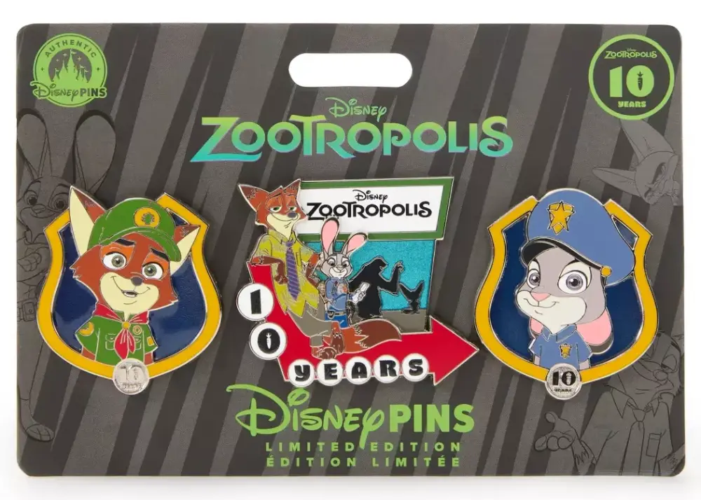 Zootropolis (Zootopia) 10th Anniversary Pin Set