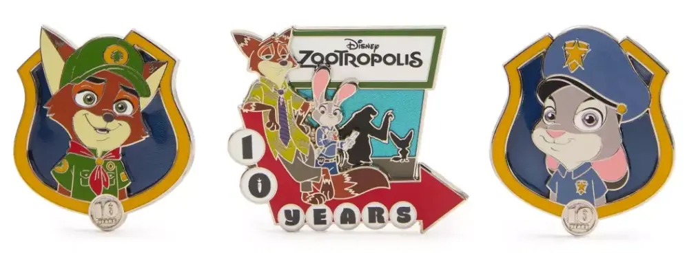 Zootropolis (Zootopia) 10th Anniversary Pin Set
