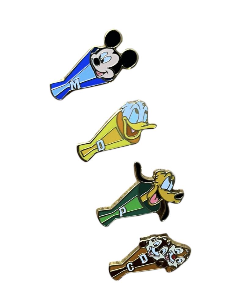 Megaphone 4 Pin Set - Mickey, Donald, Pluto, Chip and Dale