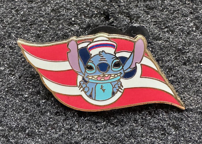 2939.海外ディズニークルーズラインピン アーティストチョイス スティッチ Disney Cruise Line Wave Logo Boxed Set - Sailor Stitch | PIN 117068