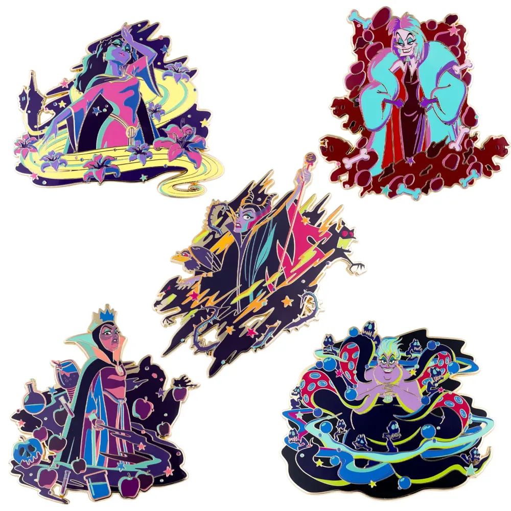 レア disney VILLAINS ヴィランズ タペストリー ラグ USA製 PINK A LA Mode (PALM) - Villains Ultraviolet Magic Mystery Disney