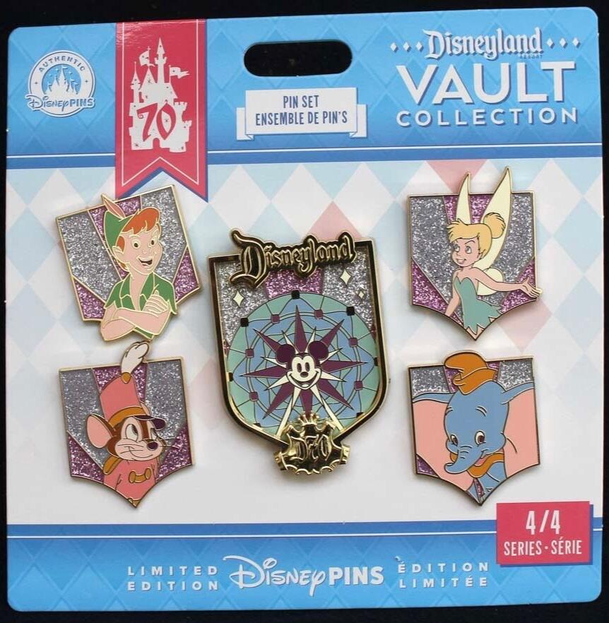 Disneyland 70th Vault Collection Pin Set 4