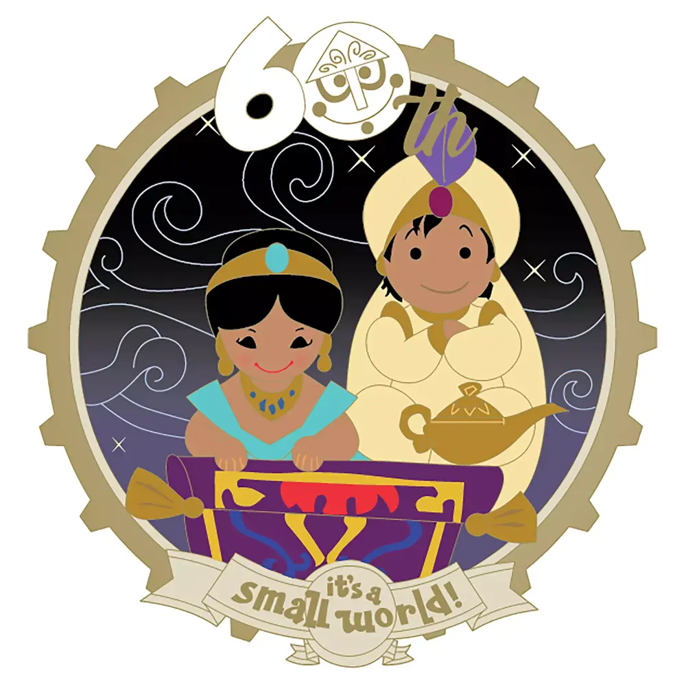 D23 art of jasmine ピンバッジ　LE1000　アラジン D23 Exclusive - it's a small world 60th Anniversary Mystery