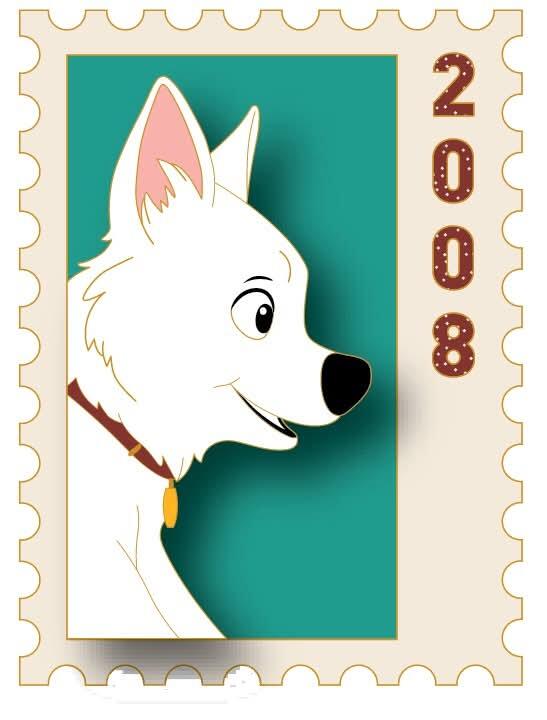 未使用　ディズニー　BOLT ボルト　スタンプ Commemorative Animal Stamps Series 8 - Bolt | PIN 120583