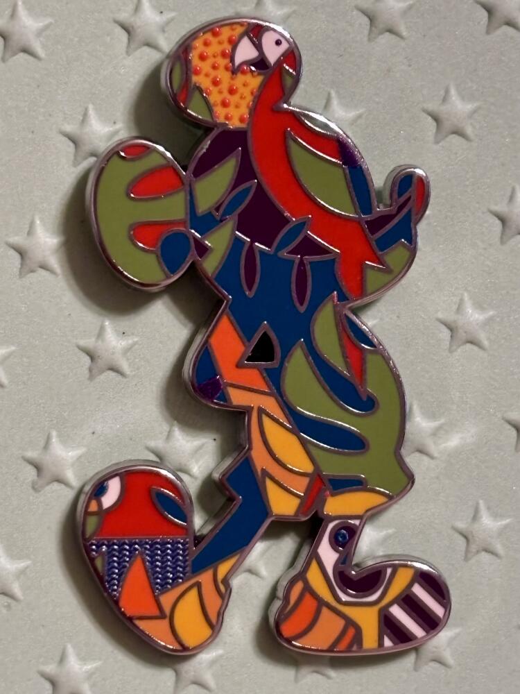 122003 - Mickey Pin - Animal Kingdom Tropical Mosaic Silhouettes