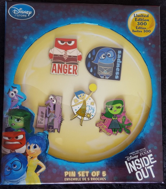 Inside Out 5 Pin Boxed Set (Anger, Sadness, Fear, Joy and Disgust)
