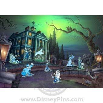 Haunted Mansion Facade Framed Pin Set