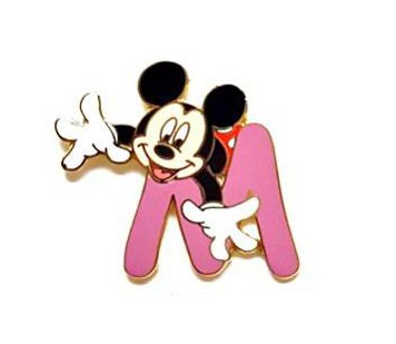 Japan Disney Mall - Disney Character Alphabet 26-Pin Framed