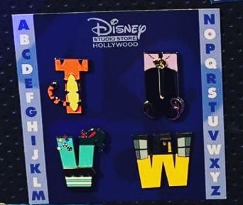 TUVW Set - T tigger, U ursula, V vanellope, W wall-e