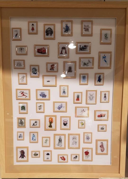 Pixar Animation Sketch Framed Set
