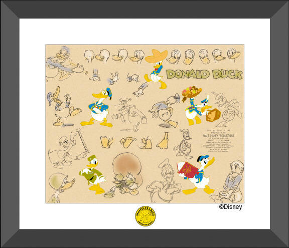Donald Through Time Model Sheet Framed Set