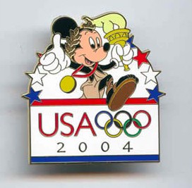 Olympics 2004 - Mickey Holding the Olympic Torch | PIN 8562