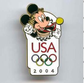 Disney 2004 USA オリンピック ピンバッジ Olympics 2004 - USA Olympic Logo - Mickey Mouse | PIN 8565