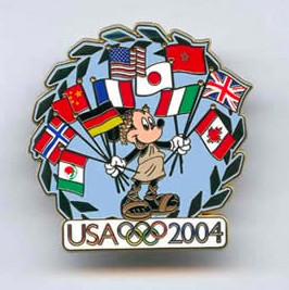 Olympics 2004 - Mickey with Flags | PIN 8331