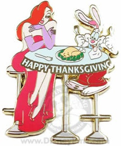 Thanksgiving - 2008 - Jessica and Roger Rabbit with Turkey | PIN 37942
