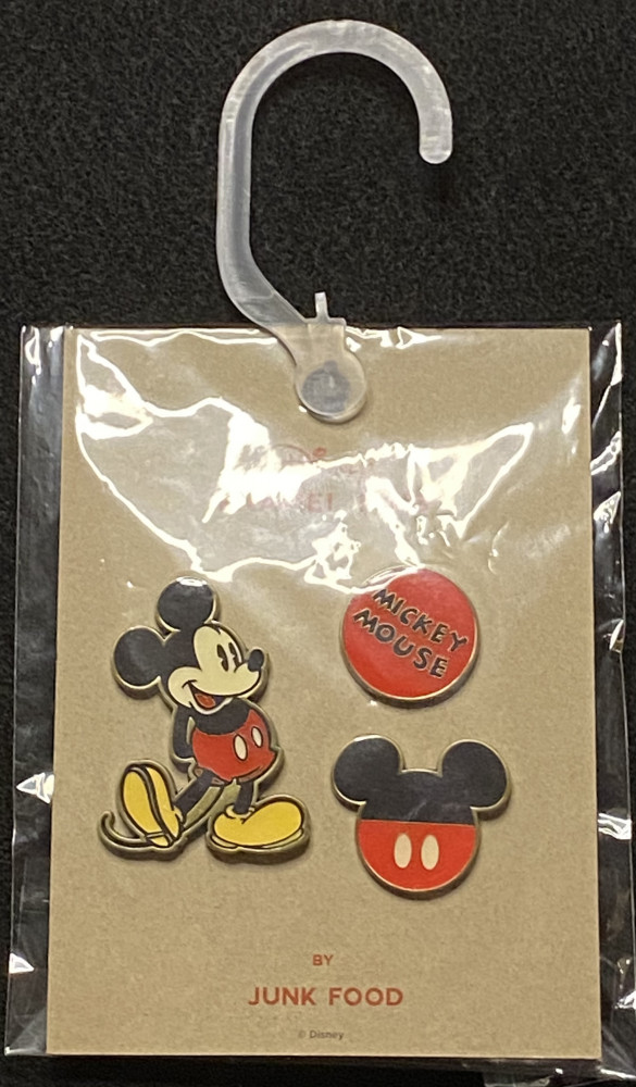 3 Pin Set: Mickey Mouse Happy, Mickey Mouse Name, Mickey Icon