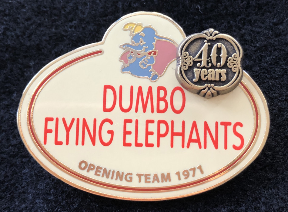 Cast Member 40 Years Opening Team Name Tags - Dumbo Flying Elephants ...