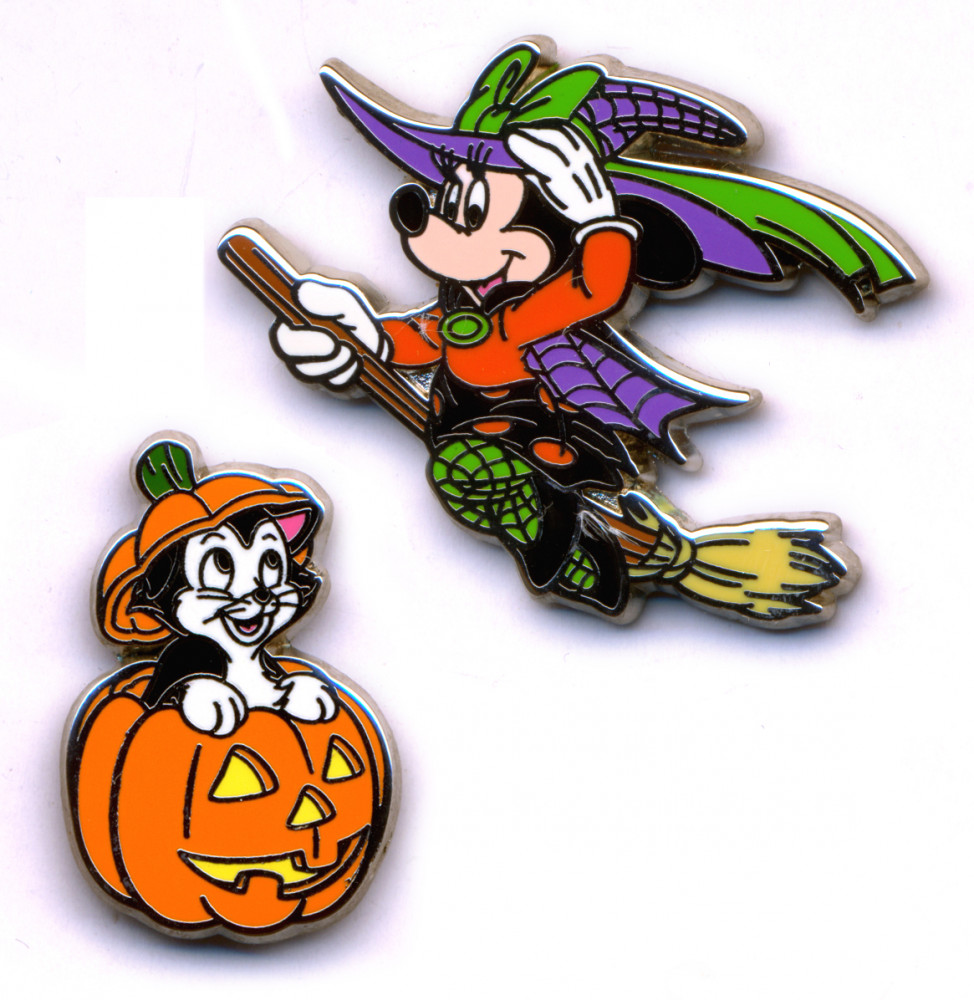 Halloween Figaro and Minnie Pin Set - Full Set