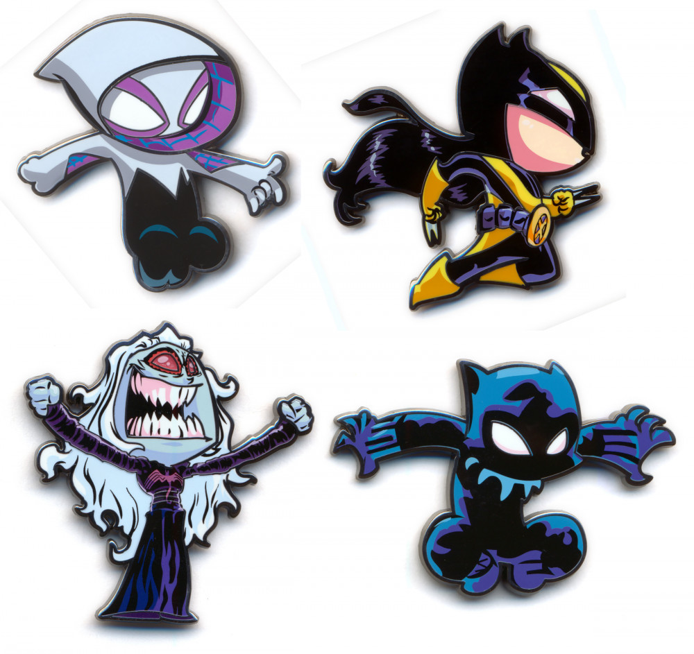 Marvel Pin Set #4 - Ghost Spider. X-23, Knull and Black Panther