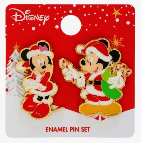 Santa Mickey and Minnie Mouse