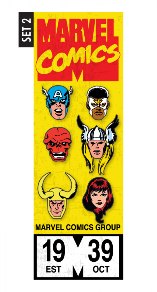 Set 2 - Captain America, Falcon, Red Skull. Thor, Loki, and Black Widow