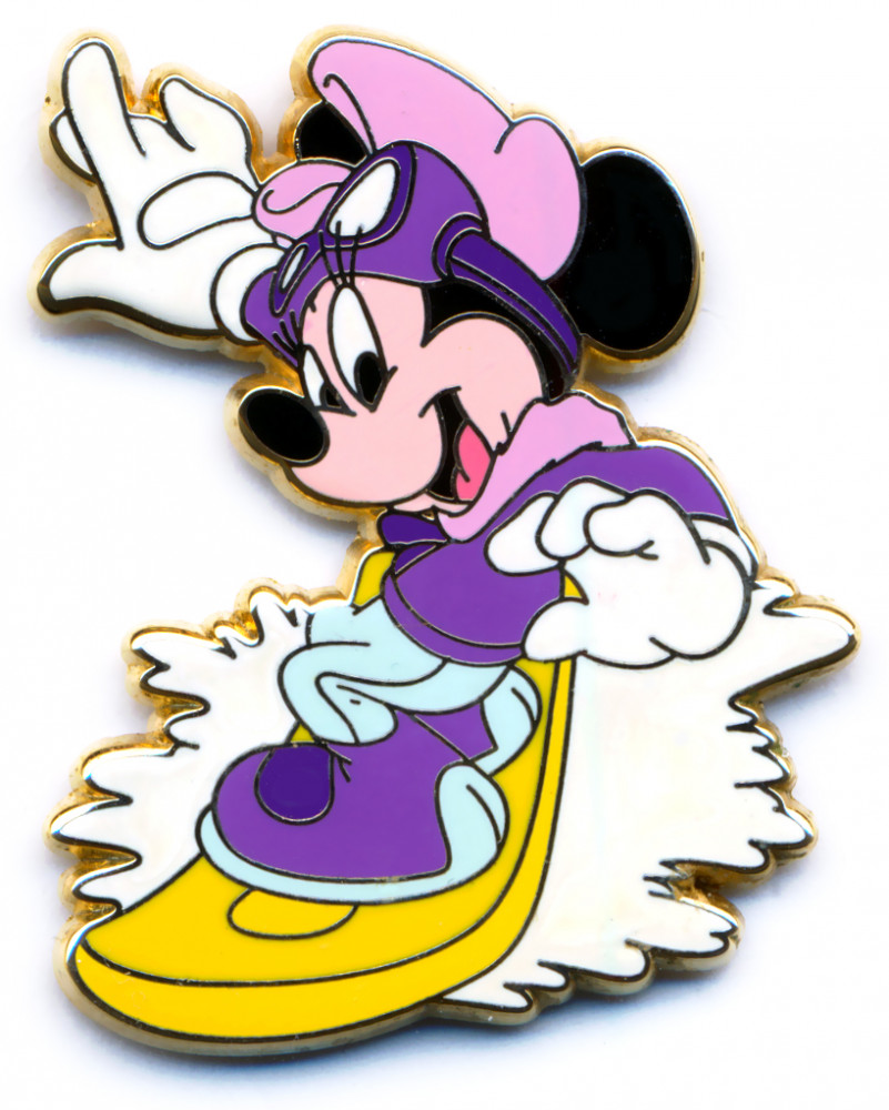 Winter Sports Series - Minnie Mouse riding a Snowboard | PIN 49480