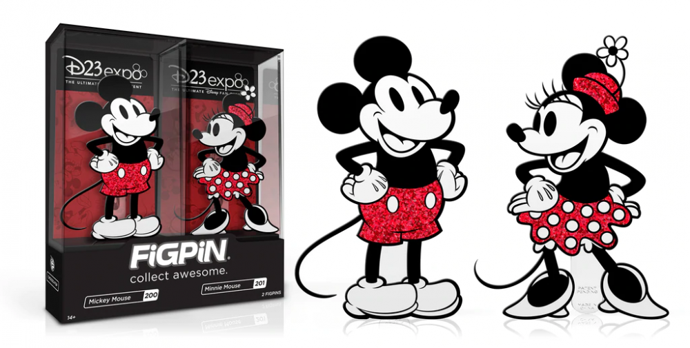 Mickey Mouse (#200) and Minnie Mouse (#201) pin set
