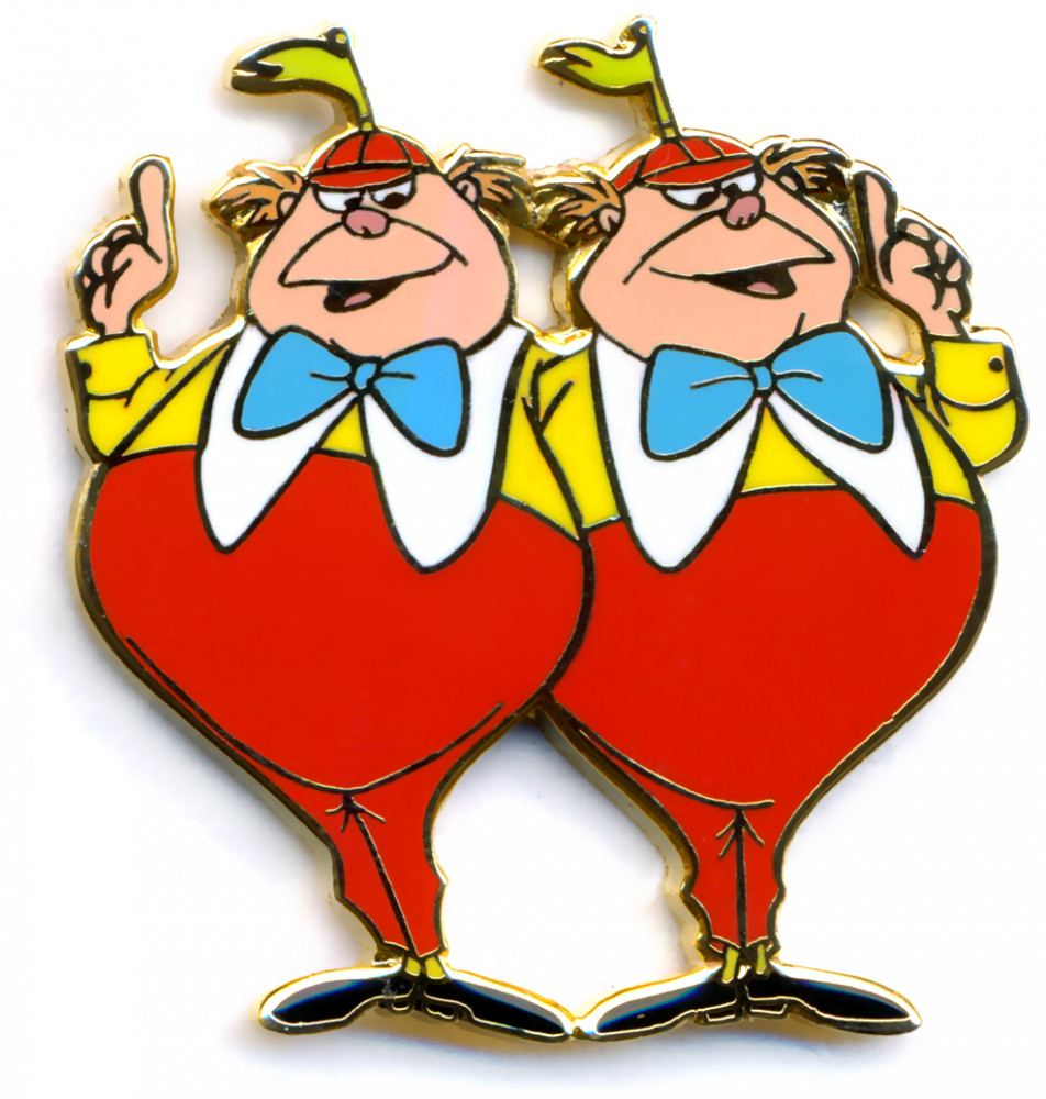 Targa Metallica Alice Nel Paese Delle Meraviglie - Tweedle Dee E Dum, 15,2x20,3 Cm, Vintage Per Interno/esterno