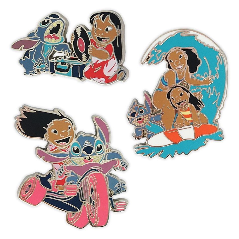 Disney Mall Japan Stitch Surf Beach Hula Pin LE 300 HTF Rare