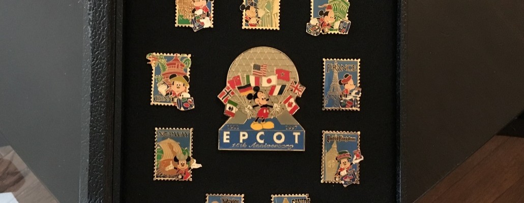 Epcot 15th Anniversary Framed Set Mickey Country Stamps