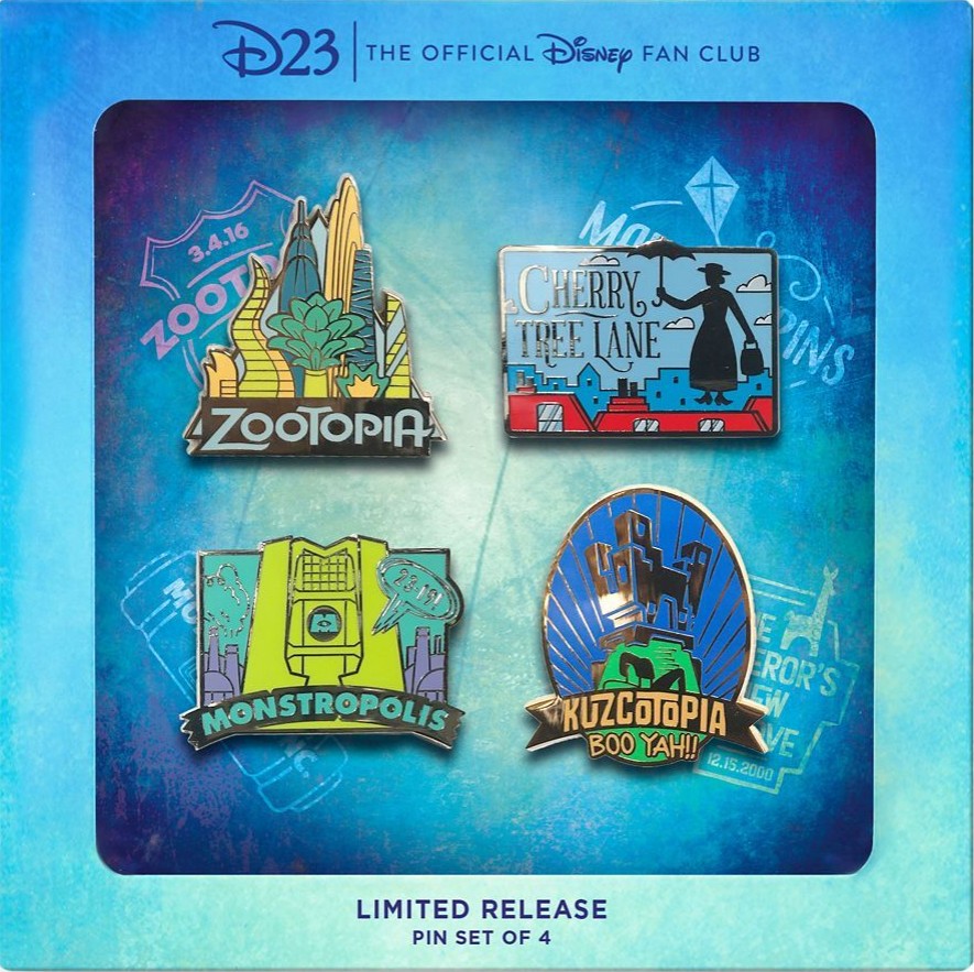 D23 Fantastic Worlds Pin Set - Zootopia, Cherry Tree Lane