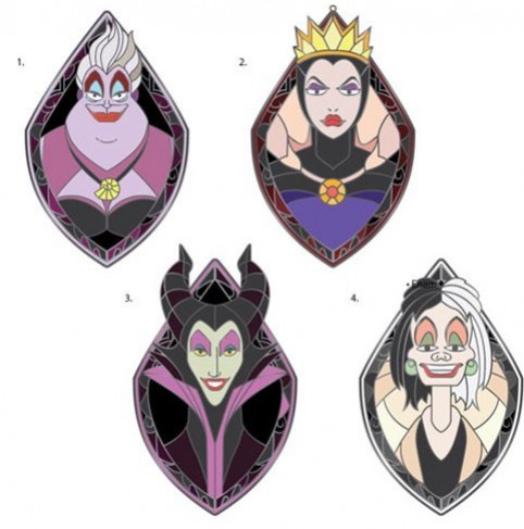 Loungefly - Disney Villains Faux Stained Glass Pin Set - Ursula