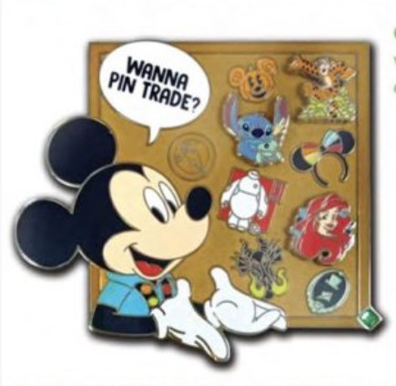 Wanna Pin Trade? - Mickey with Mini Pin Board Set - Full Set