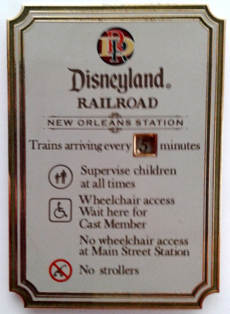 Wait Time Sign - Disneyland Railroad New Orleans Station | PIN 39446