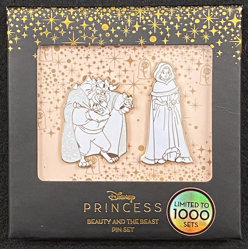 Disney Beauty and the Beast 2pc Enamel Pin Set - Whiteout (CHASER)