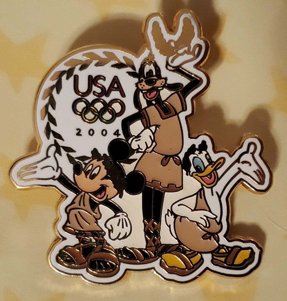 Olympics 2004 - USA Olympic Logo Pin - Mickey, goofy & Donald