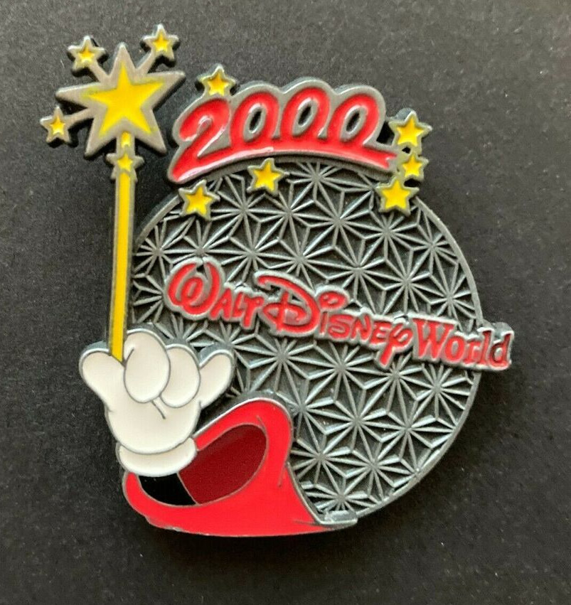 ★レア！レトロ★WDW★2000年独立記念日★ミッキーピン★サイン入り★ 2000 Dated Year Pins - WDW - Spaceship Earth 2000 - Mickey's Hand