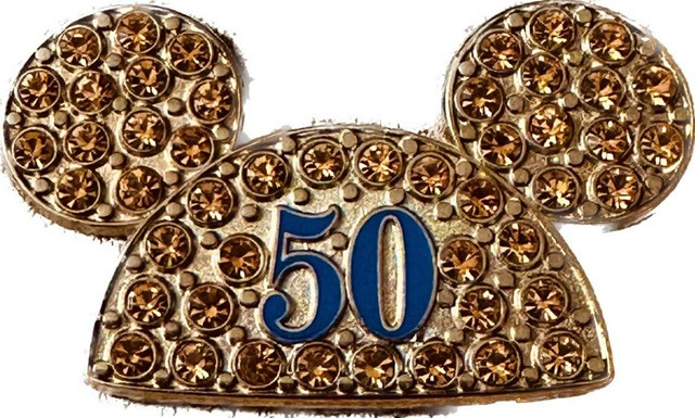 50th Anniversary Gold Jeweled Mickey Ears (DLR version)