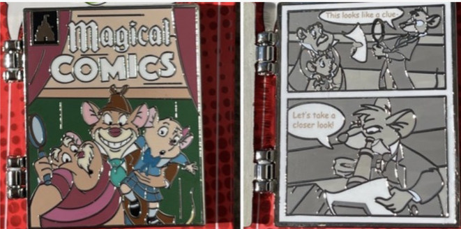 ★レア！レトロ★WDW★COMIC STRIP SERIES★ピンバッジ★ Magical Comics Hinged Series - The Great Mouse Detective | PIN 43709