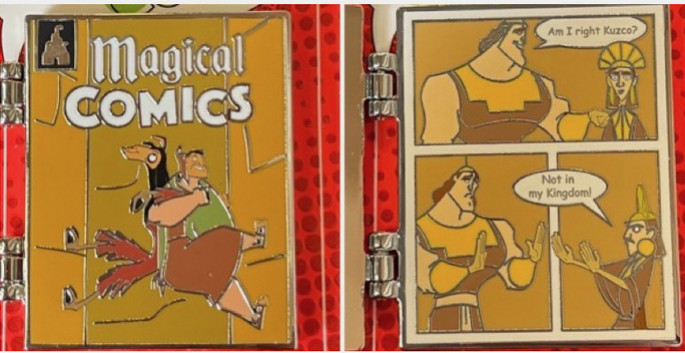 ★レア！レトロ★WDW★COMIC STRIP SERIES★ピンバッジ★ Magical Comics Hinged Series - The Emperor's New Groove | PIN 43794