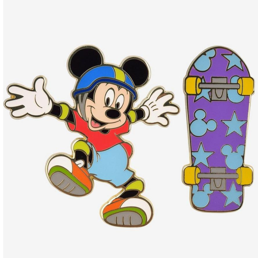Mickey Mouse and Skateboard Pin Set - Full Set