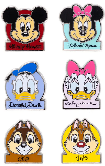 Retro Mickey Mouse and Friends Micro Mini Pin Set - Full Set