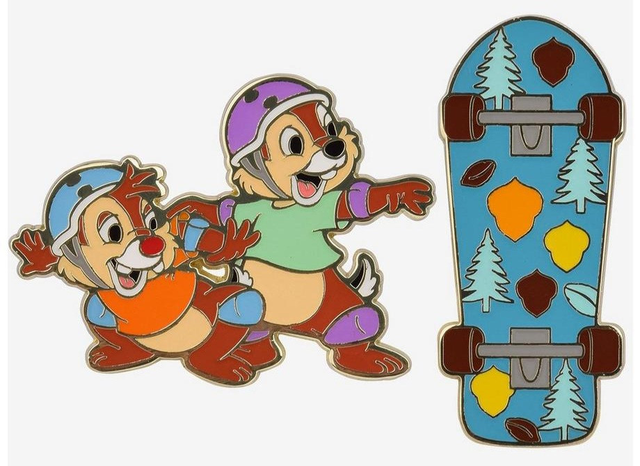 Chip and Dale with Skateboard Pin Set - Full Set