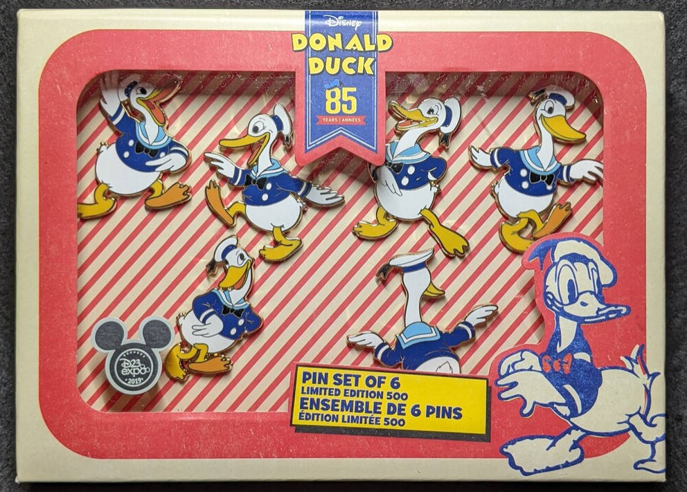 Vintage Donald Duck 85 Year Boxed Set - 6 Pin Boxed Set