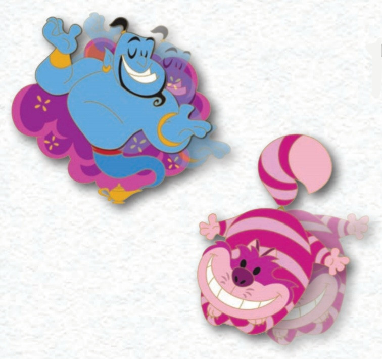 Genie and Cheshire Cat Pin Set - Full Set