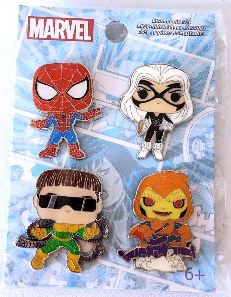 4 Pin Set - Spider Man, Hobgoblin, Dr. Octopus, Black Cat